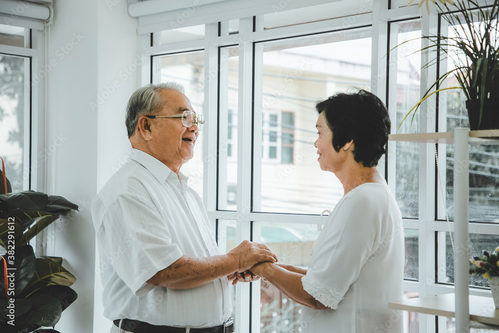 Couple senior helping hands, care for the elderly concept. Couple senior helping hands, care for the elderly concept.