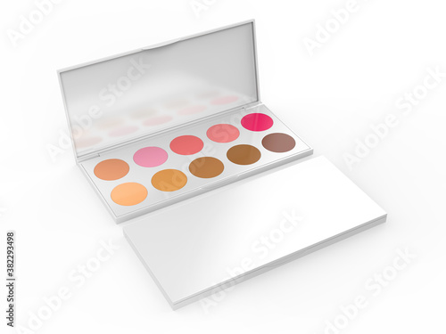 Fototapete Blank Cosmetic Ten Colors Professional Foundation Concealer Contour Palette For Branding And Mock Up