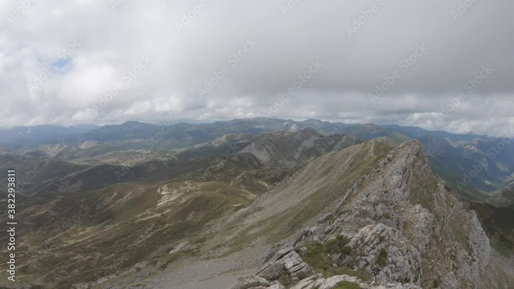 Majestic view of Somiedo Natural Park mountains , cloudscape. Panning Majestic view of Somiedo Natural Park mountains , cloudscape. Panning