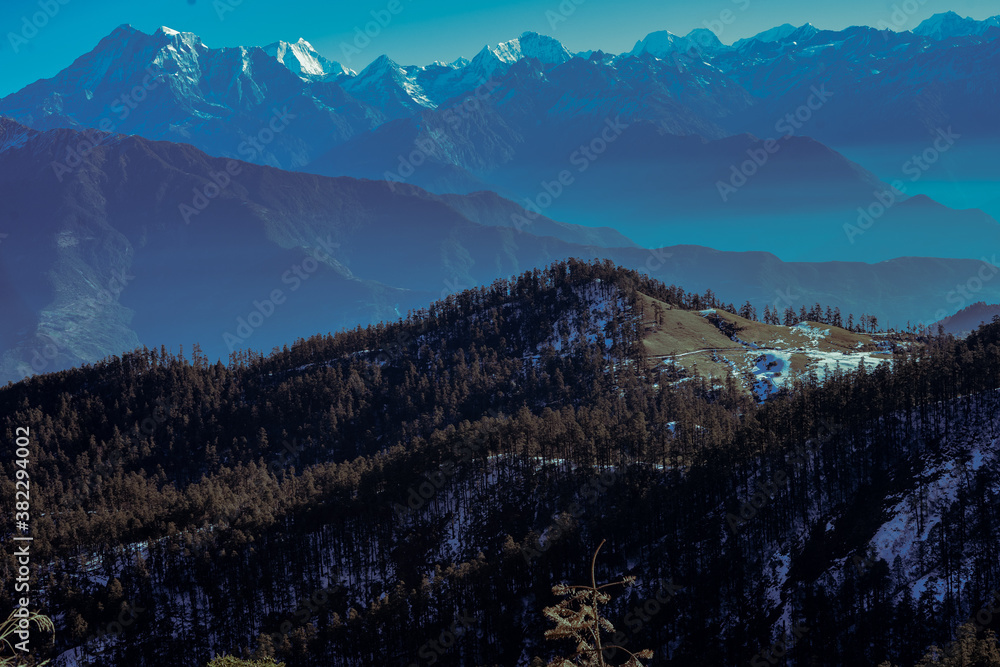 Obraz premium landscape in winter kalinchowk nepal