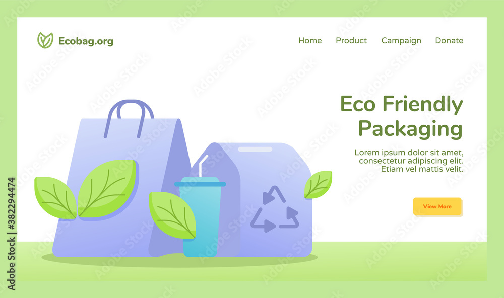 Eco friendly packaging shopping bag cup drink food box packaging ...