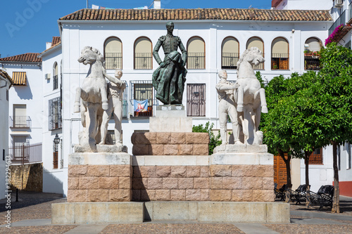 Cordoba - Plaza del Conde de Priego square with The memorial to Manolete on by sculptors Luis Moya and Manuel Alvarez Laviada (1956). photo