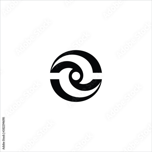 Simple C letter logo with circle and spiral design, Psychology symbol or sign element template pattern