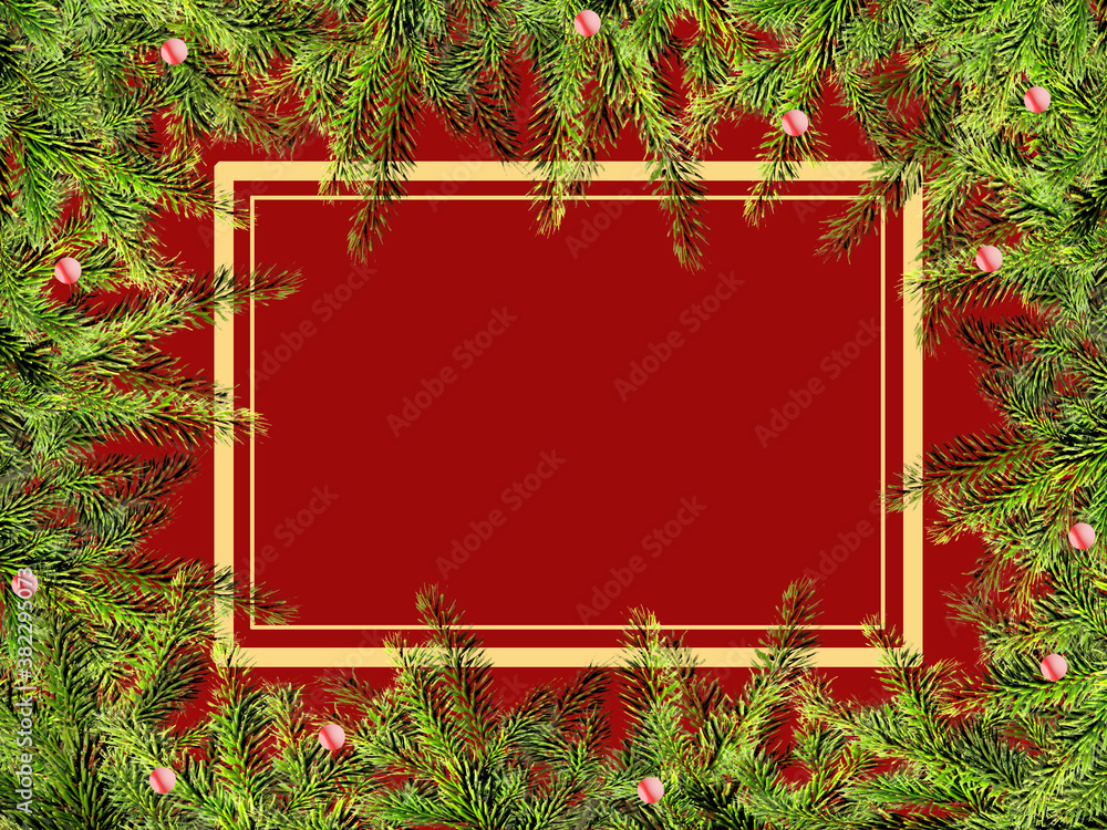 クリスマス背景 クリスマスツリー 雪の結晶 クリスマスフレーム クリスマス Stock Illustration Adobe Stock