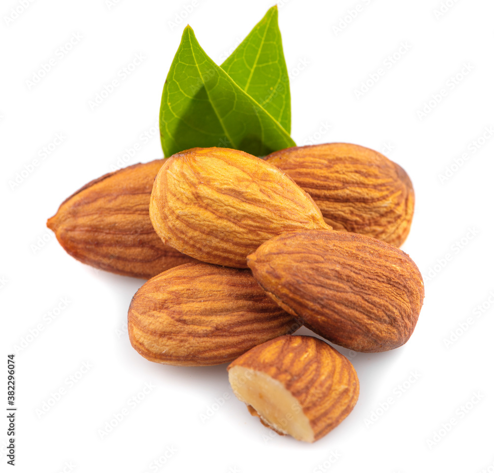Almonds isolated on white background Almonds isolated on white background