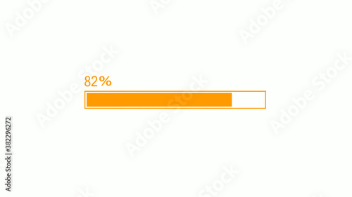 Amazing orange color waiting loading bar on white background,loading icon