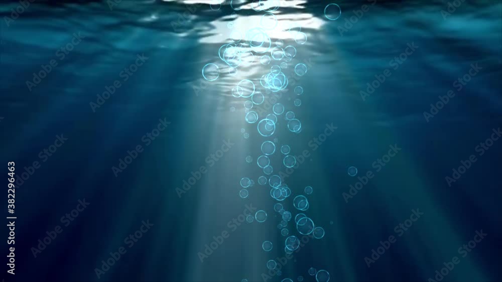 Slowly rising Water air bubbles of champagne 4K 3D Green Screen loop ...