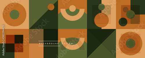 Neo memphis geometric pattern with circles, squares and lines. Pop art abstract background for covers, banners, flyers and posters and other templates
