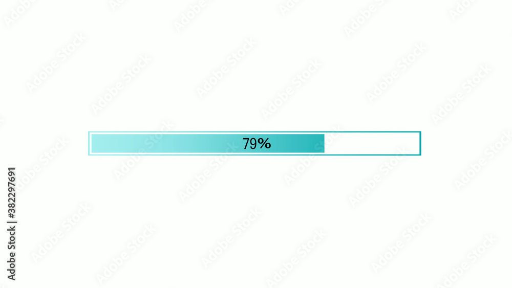 New cyan color waiting loading bar on white background,load