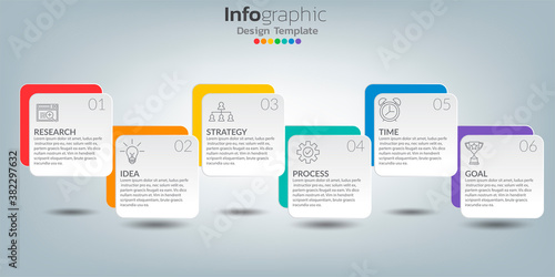 Timeline infographic template with icons in success concept.