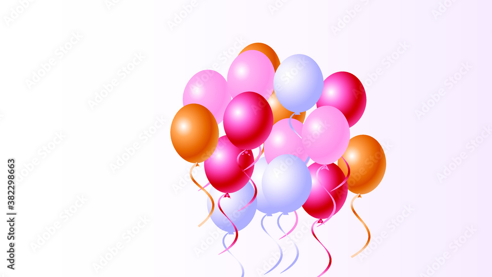 Birthday party balloons vector design illustration isolated on white background