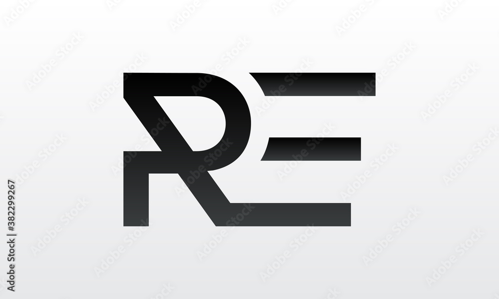 Obraz premium Initial re letter logo with creative modern business typography vector template. Creative letter re logo design.