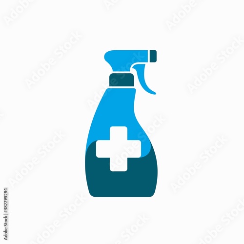 antibacterial bottle icon with medical symbol