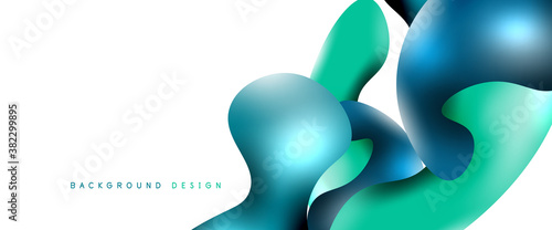 Bubbles abstract background. Liquid splashes on white vector template