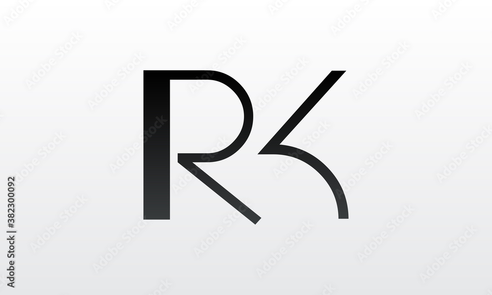 Initial rk letter logo with creative modern business typography vector ...