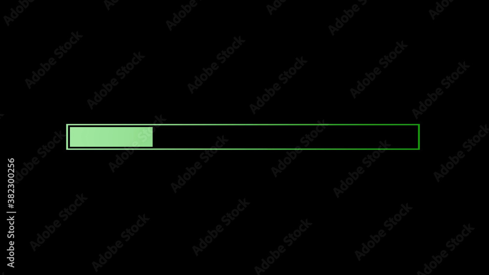 Green gradient waiting loading bar icon on black background Green gradient waiting loading bar icon on black background