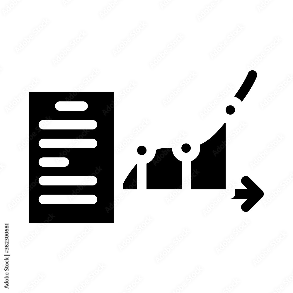 report analysis glyph icon vector black illustration report analysis glyph icon vector black illustration