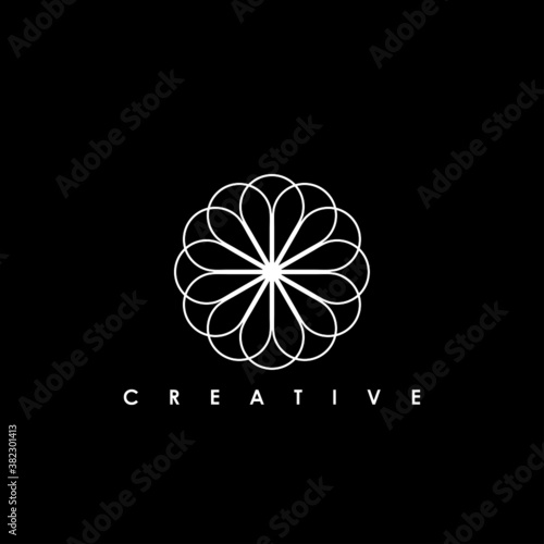 Abstract monogram elegant logo design template. Graceful line art icon. Vector illustration.
