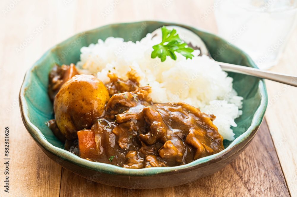 豚薄切り肉のカレーライス