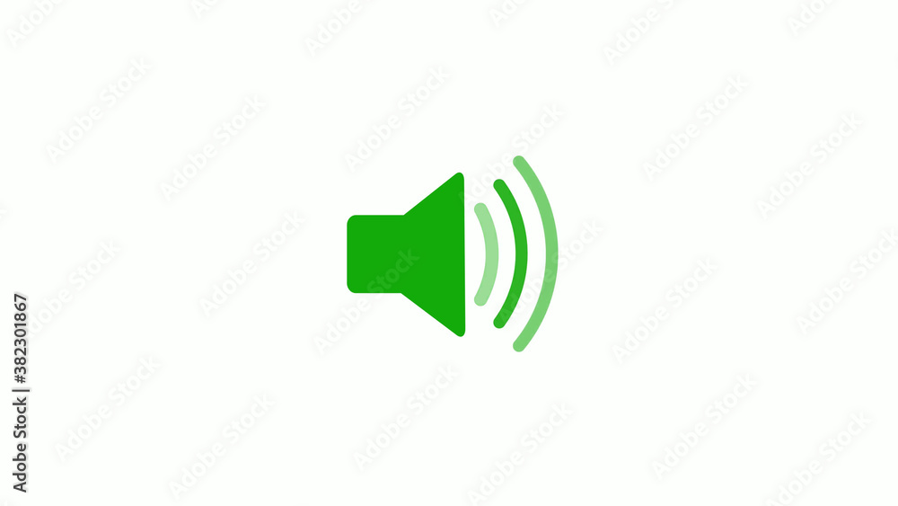 Green color speaker icon on white background,sound speaker icon Green color speaker icon on white background,sound speaker icon