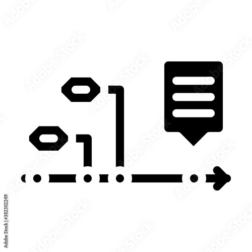 stages of goal achievement glyph icon vector illustration