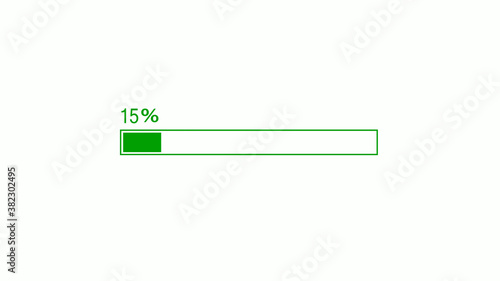 Green color waiting loading bar icon on white background