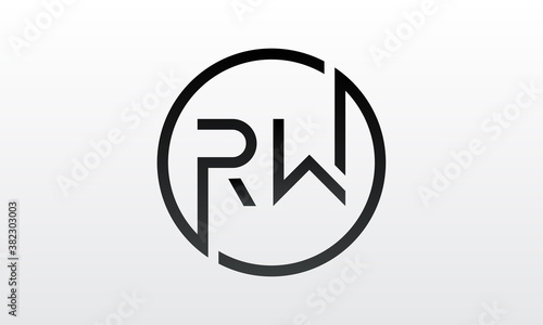 Initial rw letter logo with creative modern business typography vector template. Creative letter rw logo design. photo