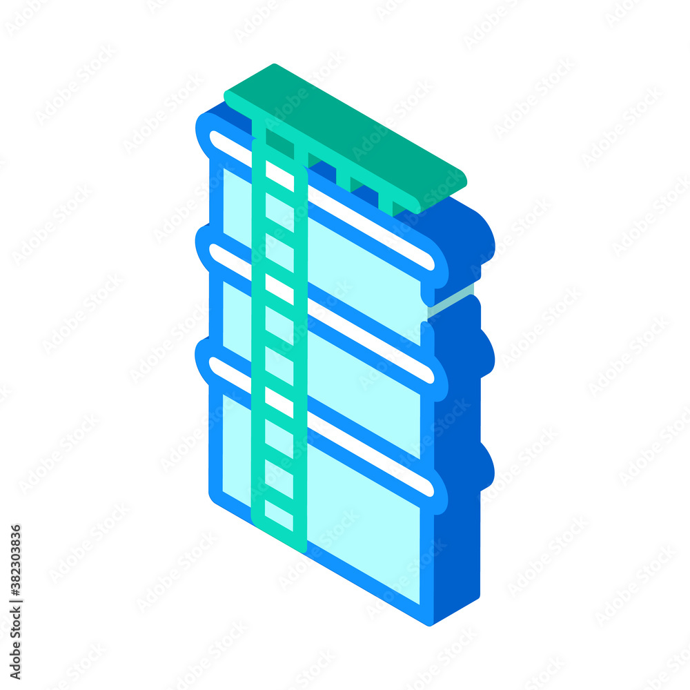 water tank isometric icon vector color illustration