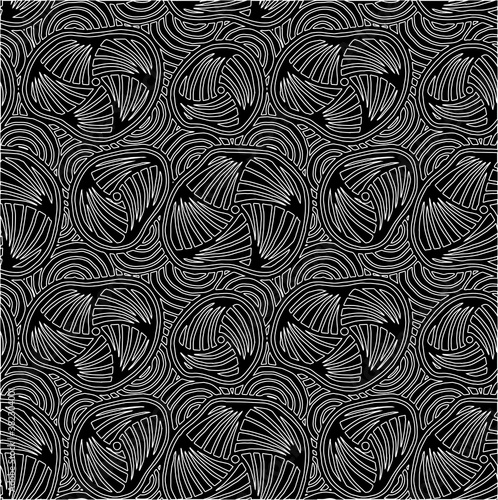 Abstract geometric pattern White contour Seamless doodle Sketch