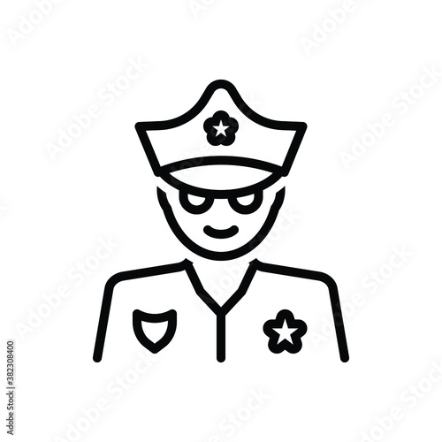Black line icon for cop