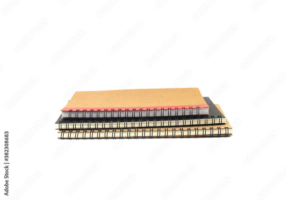 Paper note books ridge with coil on white Paper note books ridge with coil on white