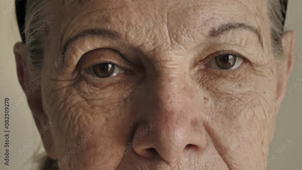 Face of senior woman at home Face of senior woman at home