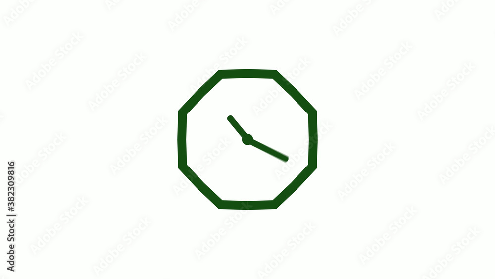 12 hours counting down green dark clock icon without trick,clock icon