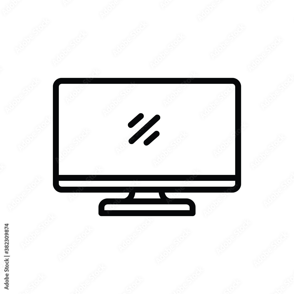 Black line icon for monitor Black line icon for monitor