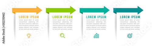 Minimal Business Infographics template. Timeline with 4 steps, options and marketing icons .Vector linear infographic with four conected elements. Can be use for presentation.