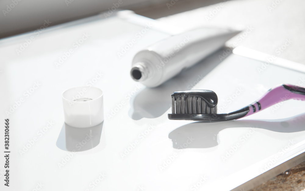 Toothbrush and toothpaste on the white background. Toothbrush and toothpaste on the white background.