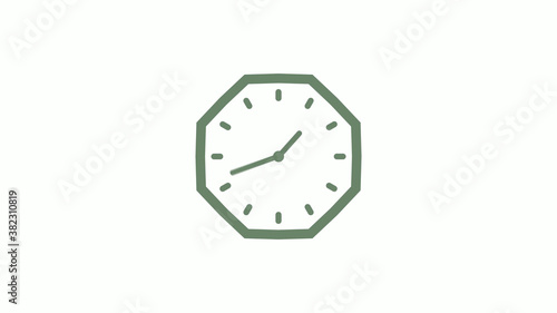 Amazing green gray counting down clock icon on white background,clock icon,Clock isolated