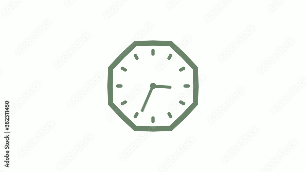 Green gray counting down 12 hours clock icon on white background,clock icon Green gray counting down 12 hours clock icon on white background,clock icon