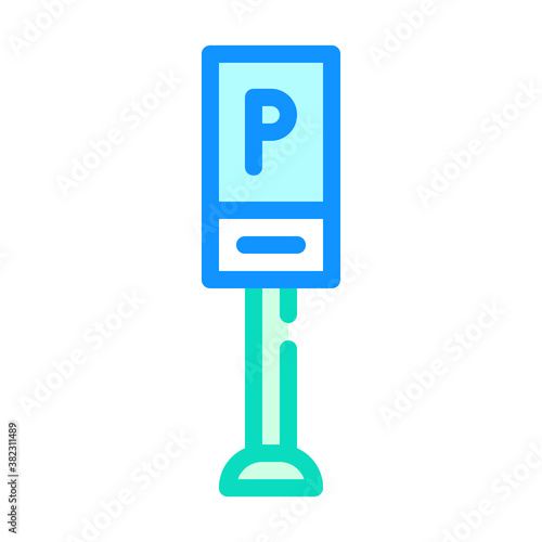 parking sign color icon vector color illustration