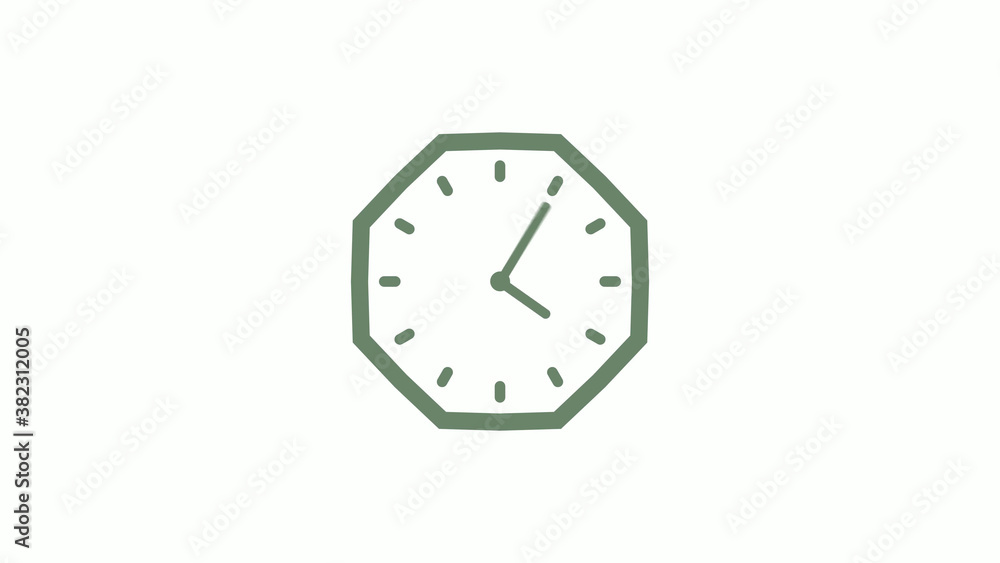 Green gray counting down 12 hours clock icon on white background,clock icon Green gray counting down 12 hours clock icon on white background,clock icon