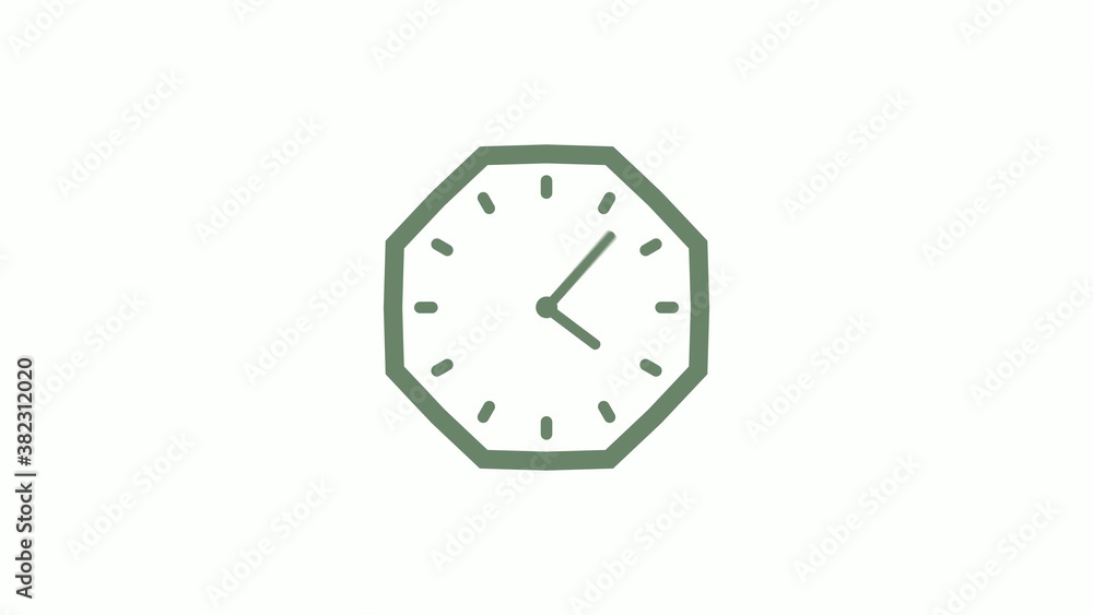 Green gray counting down 12 hours clock icon on white background,clock icon Green gray counting down 12 hours clock icon on white background,clock icon