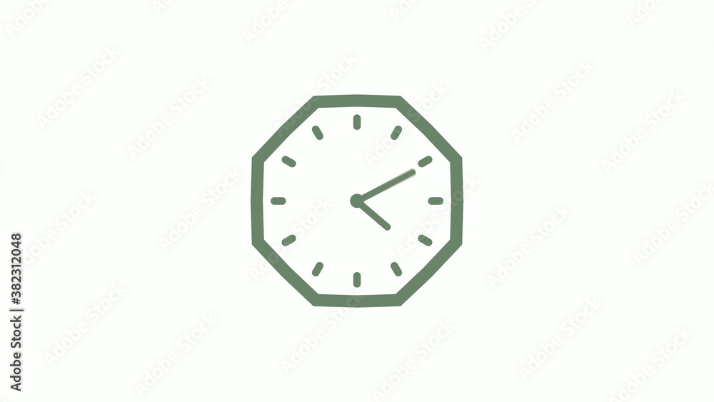 Green gray counting down 12 hours clock icon on white background,clock icon Green gray counting down 12 hours clock icon on white background,clock icon