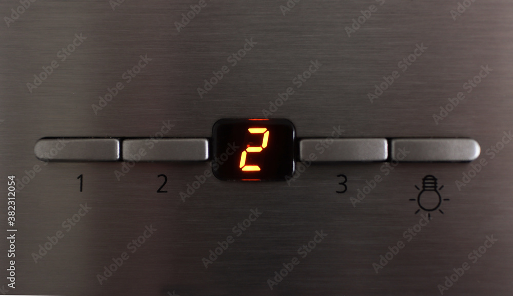 Builtin Brushed Metal Cooker Hood Control Panel And Little Led Screen