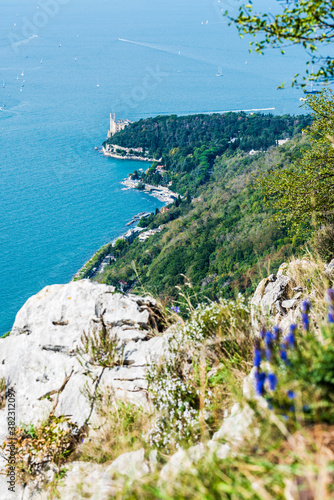 The gulf of Trieste and the Miramare castle. Italy