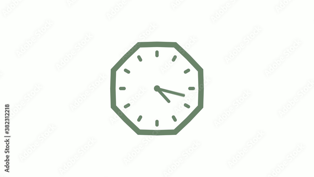 Green gray counting down 12 hours clock icon on white background,clock icon Green gray counting down 12 hours clock icon on white background,clock icon