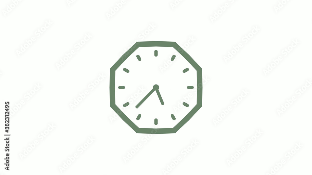 Green gray counting down 12 hours clock icon on white background,clock icon Green gray counting down 12 hours clock icon on white background,clock icon