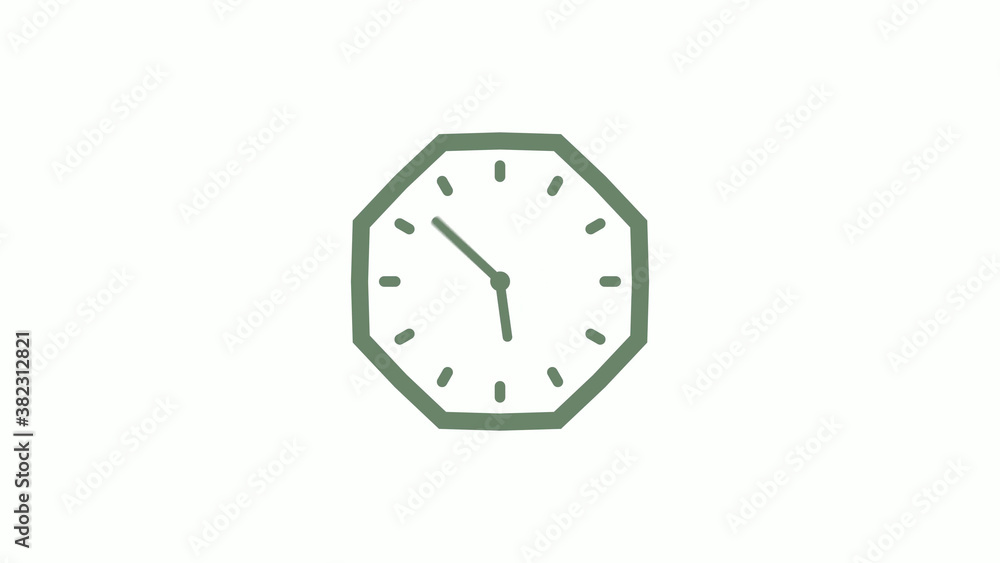 Green gray counting down 12 hours clock icon on white background,clock icon Green gray counting down 12 hours clock icon on white background,clock icon