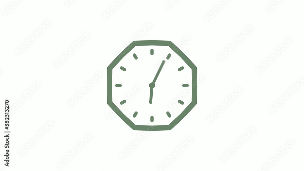 Green gray counting down 12 hours clock icon on white background,clock icon Green gray counting down 12 hours clock icon on white background,clock icon