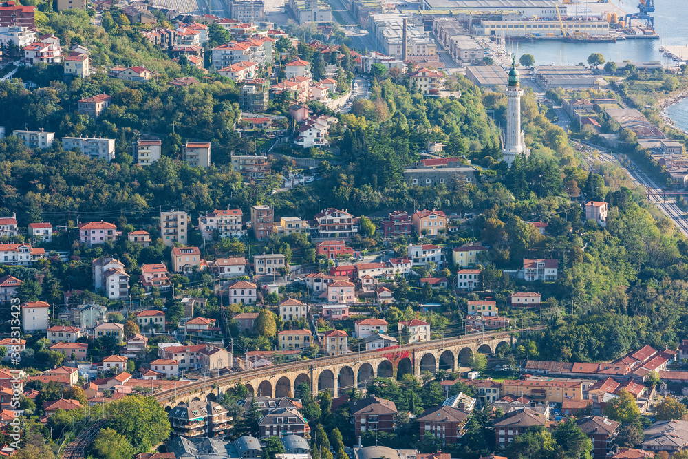 The Gulf of Trieste from above. Italy