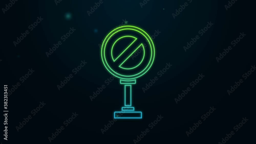 Glowing neon line Stop sign icon isolated on black background. Traffic regulatory warning stop symbol. 4K Video motion graphic animation Glowing neon line Stop sign icon isolated on black background. Traffic regulatory warning stop symbol. 4K Video motion graphic animation